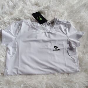 AVOCADO SPIRTED SHORT SLEEVE TOP
